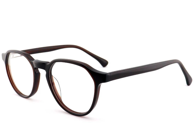 Occhiali in acetato marrone con motivo geometrico #BS2012-0690