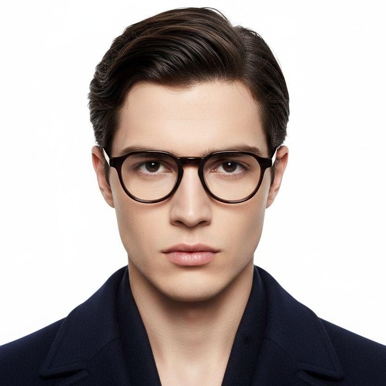 Geometric Brown Acetate Glasses #BS2012-0690