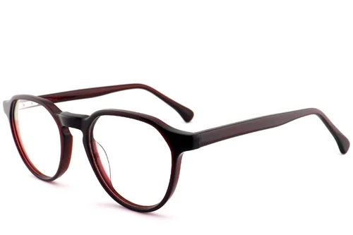 Lunettes géométriques en acétate rouge #BS2012-0691