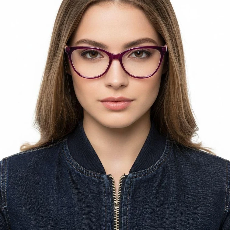 Lunettes en acétate violet papillon #BS2012-0698
