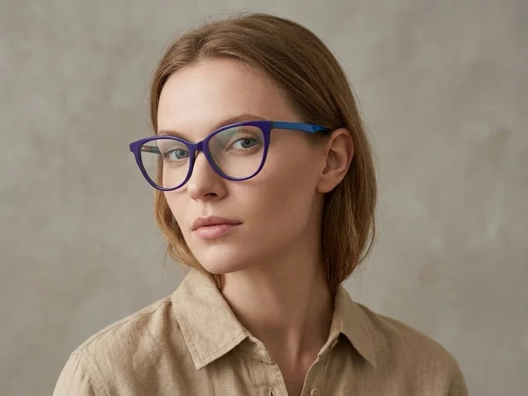 Occhiali in acetato blu farfalla #BS2012-0699