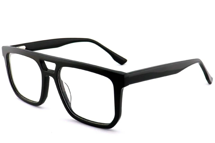 Gafas de aviador de acetato negro #BS2012-0702