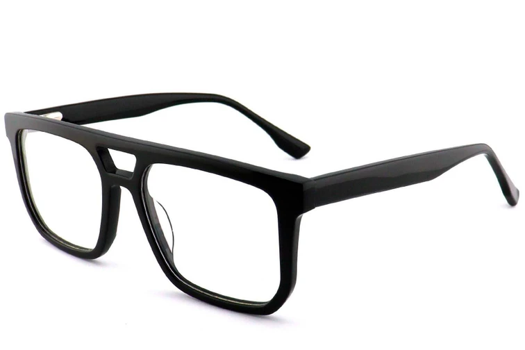 Gafas de aviador de acetato negro #BS2012-0702