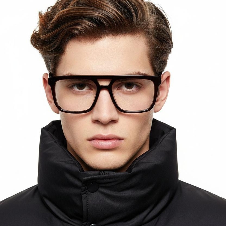 Aviator Brown Acetate Glasses #BS2012-0704