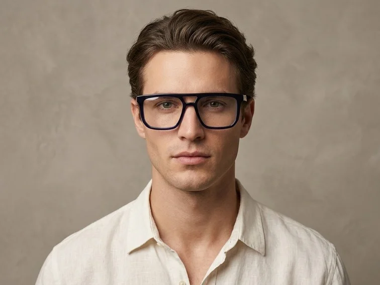 Gafas de acetato azul aviador #BS2012-0705