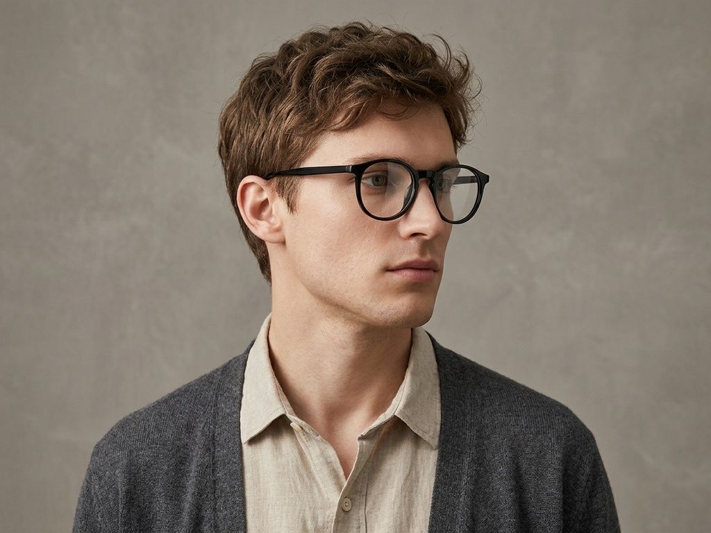 Oval Black Acetate Glasses #BS2012-0707
