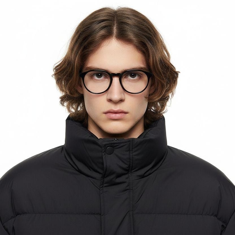 Gafas ovaladas de acetato gris #BS2012-0711