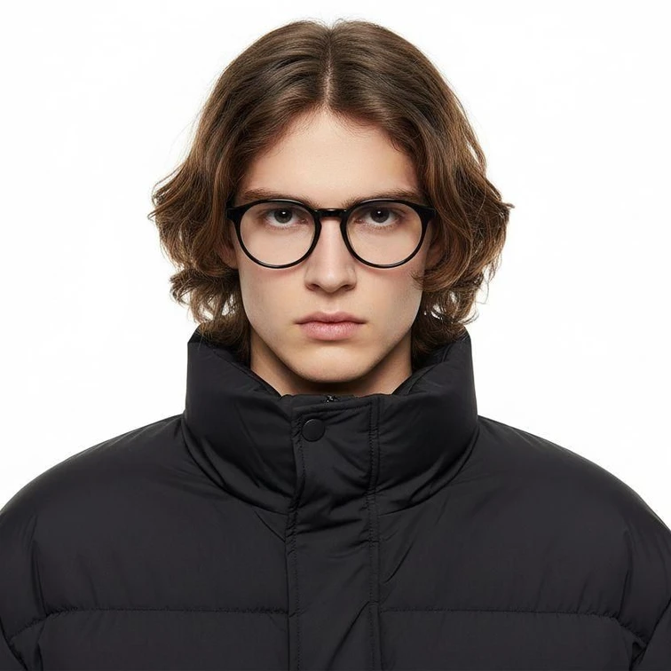 Gafas ovaladas de acetato gris #BS2012-0711