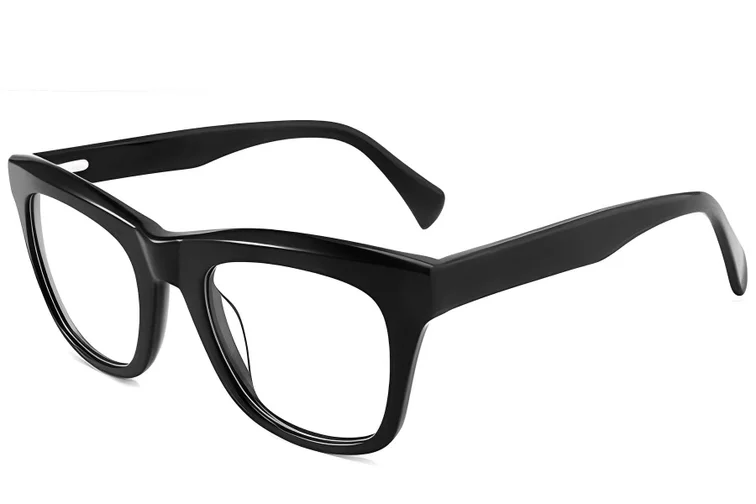 Rectangular Black Acetate Glasses #BS2012-0712