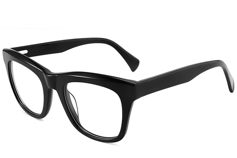 Rectangular Black Acetate Glasses #BS2012-0712