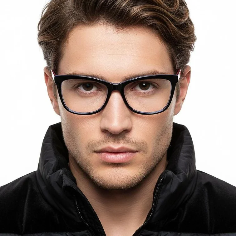 Lunettes papillon en acétate noir #BS2012-0714