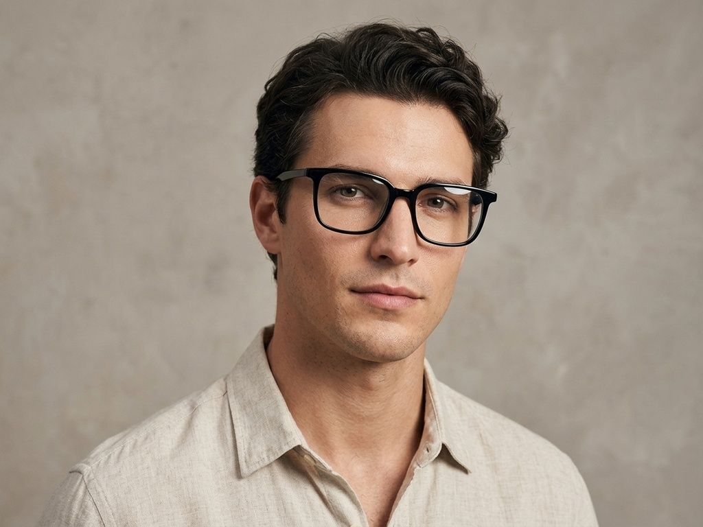 Rectangular Black Acetate Glasses #BS2012-0718