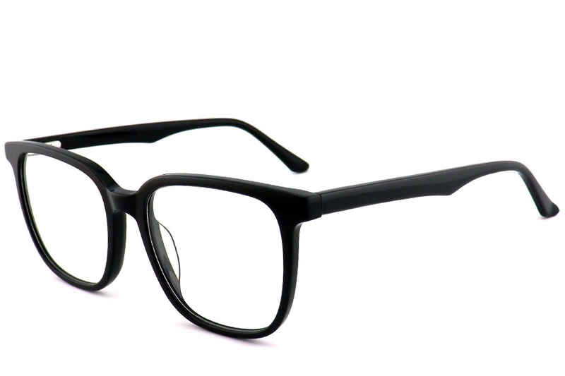 Lunettes rectangulaires en acétate noir #BS2012-0718