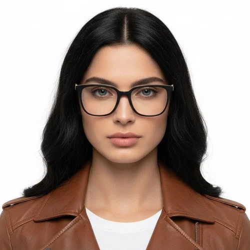 Lunettes rectangulaires en acétate noir #BS2012-0720