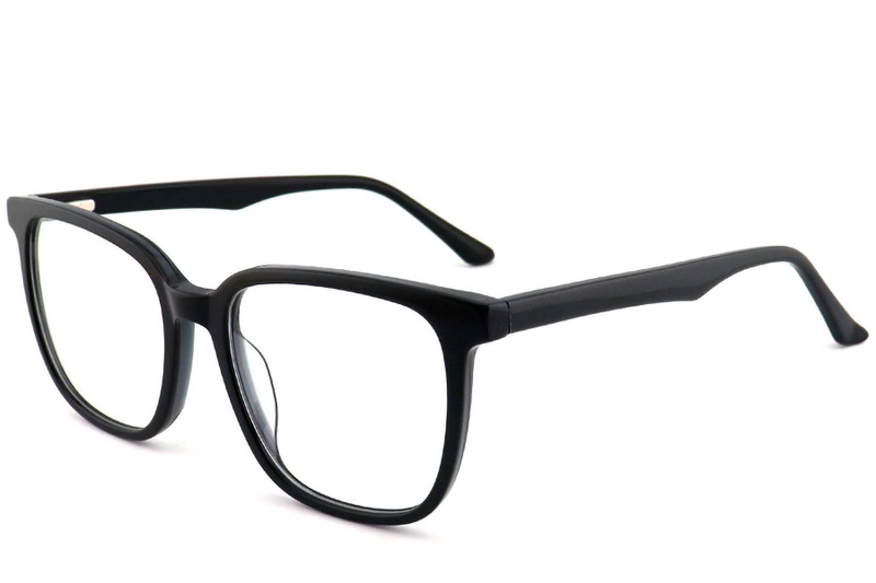 Lunettes rectangulaires en acétate noir #BS2012-0721
