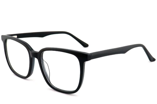 Lunettes rectangulaires en acétate noir #BS2012-0721