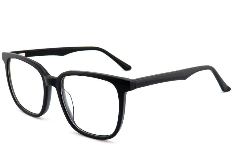 Rechteckige schwarze Acetatbrille #BS2012-0721