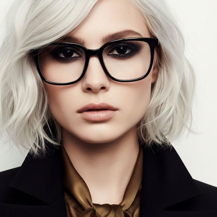 Rectangular Black Acetate Glasses #BS2012-0721
