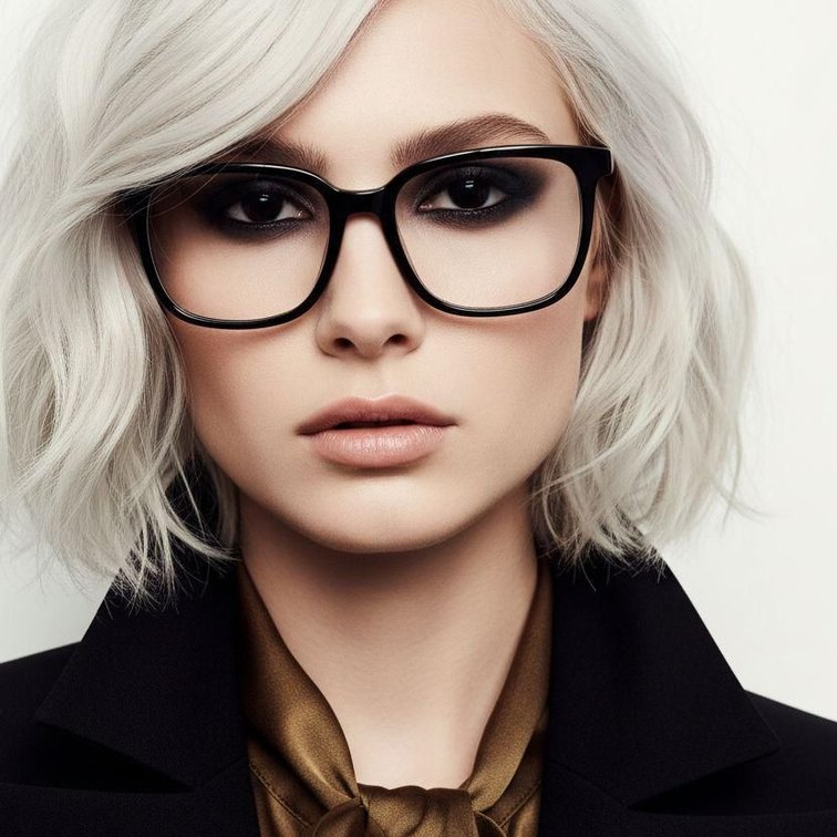 Rectangular Black Acetate Glasses #BS2012-0721