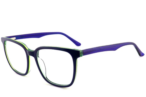 Gafas rectangulares de acetato azul #BS2012-0722