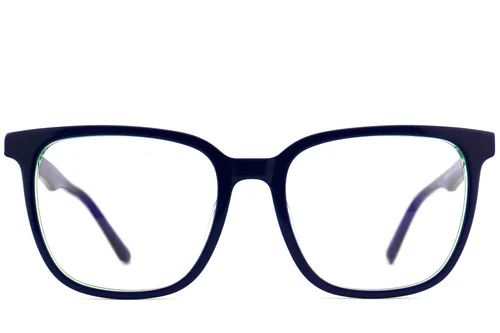 Lunettes rectangulaires en acétate bleu #BS2012-0722
