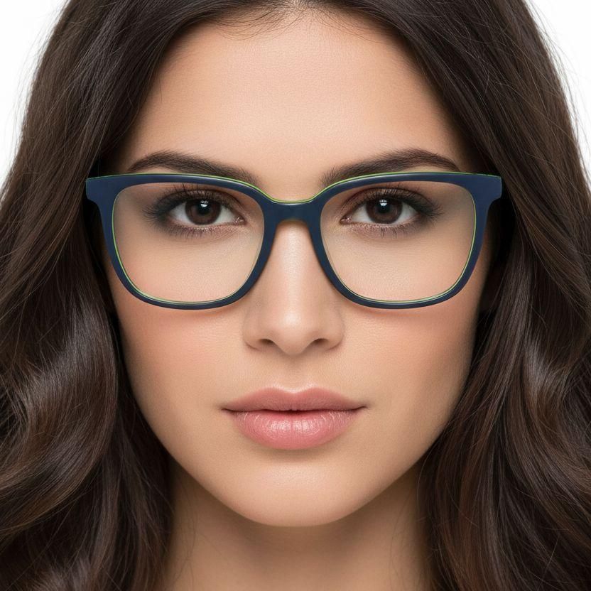 Rectangular Blue Acetate Glasses #BS2012-0722