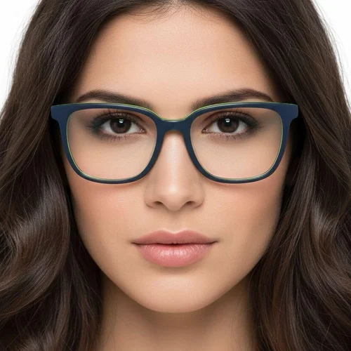 Lunettes rectangulaires en acétate bleu #BS2012-0722
