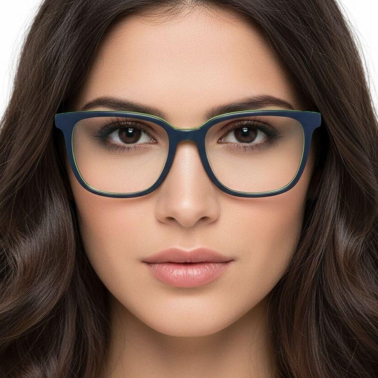Gafas rectangulares de acetato azul #BS2012-0722
