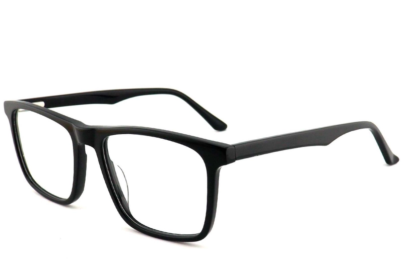 Rectangular Black Acetate Glasses #BS2012-0723