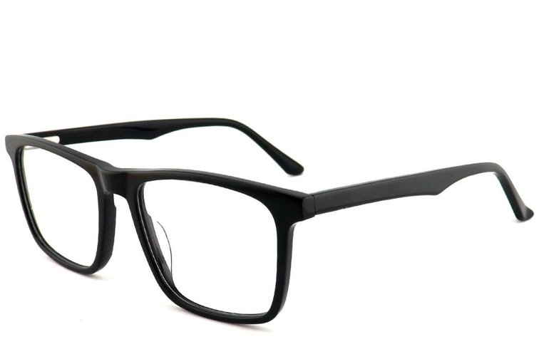 Rechteckige schwarze Acetatbrille #BS2012-0723