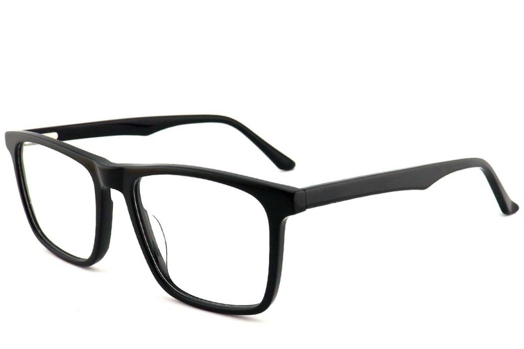 Gafas rectangulares de acetato negro #BS2012-0723