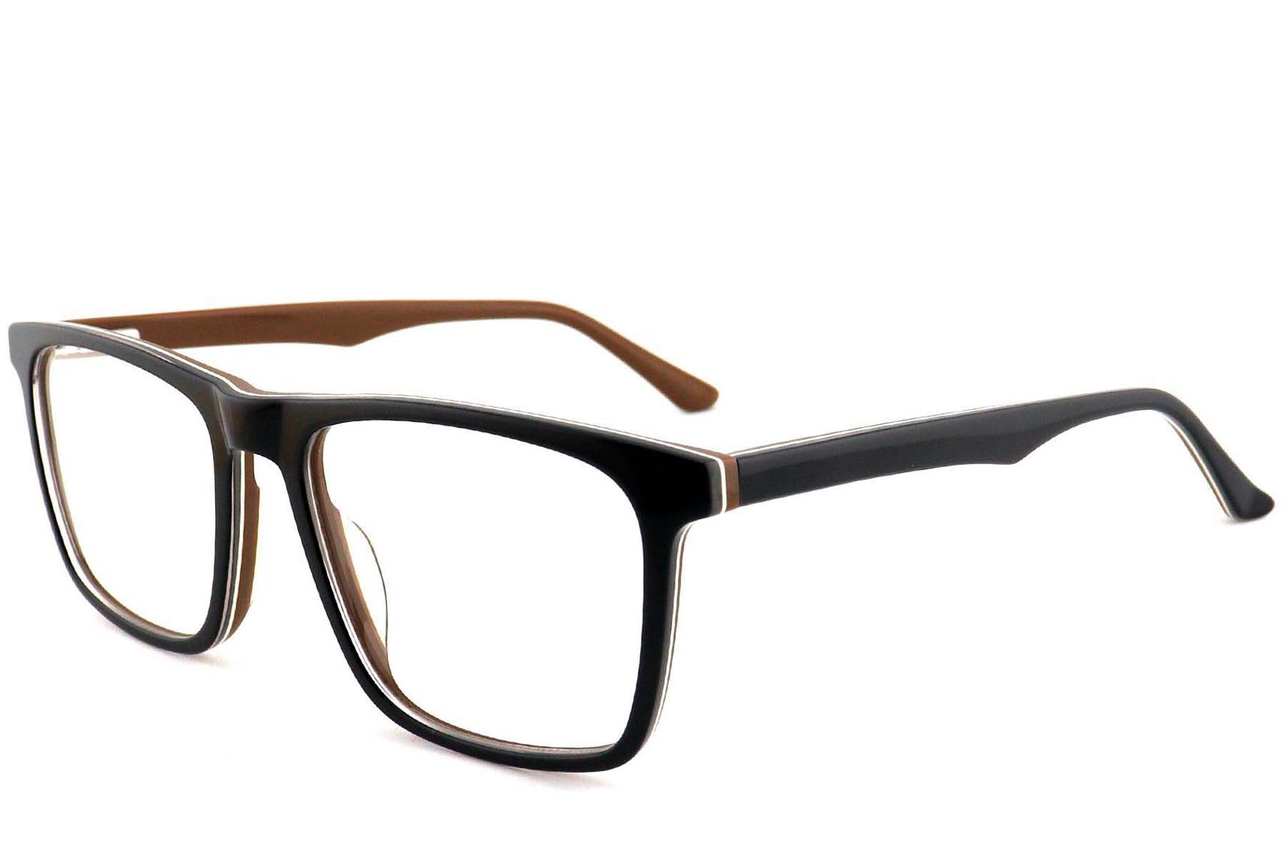 Rectangular Black Acetate Glasses #BS2012-0725