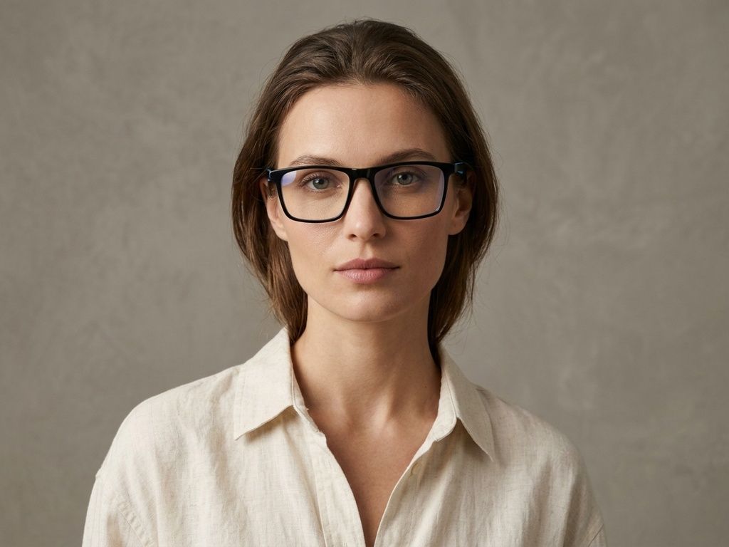 Rectangular Black Acetate Glasses #BS2012-0726