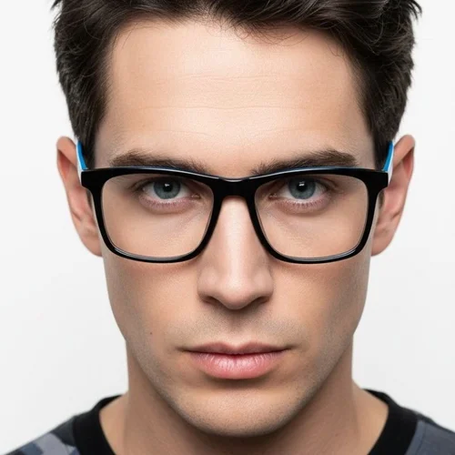 Lunettes rectangulaires en acétate noir #BS2012-0726