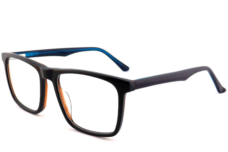 Rectangular Black Acetate Glasses #BS2012-0727