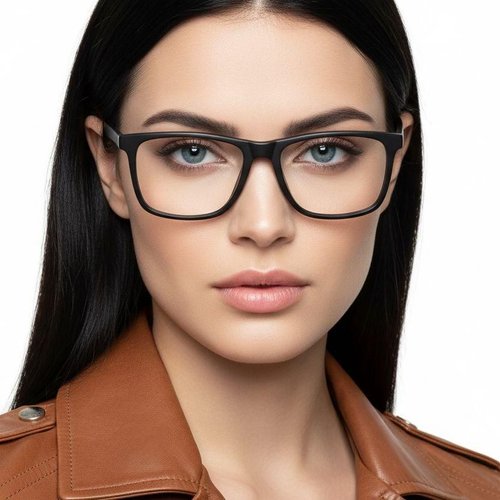 Lunettes rectangulaires en acétate noir #BS2012-0728