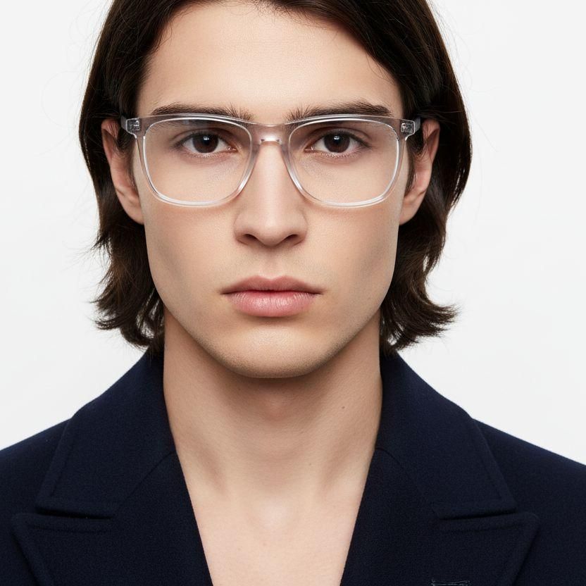 Rectangular Transparent Acetate Glasses #BS2012-0729