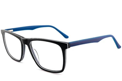 Lunettes rectangulaires en acétate noir #BS2012-0730