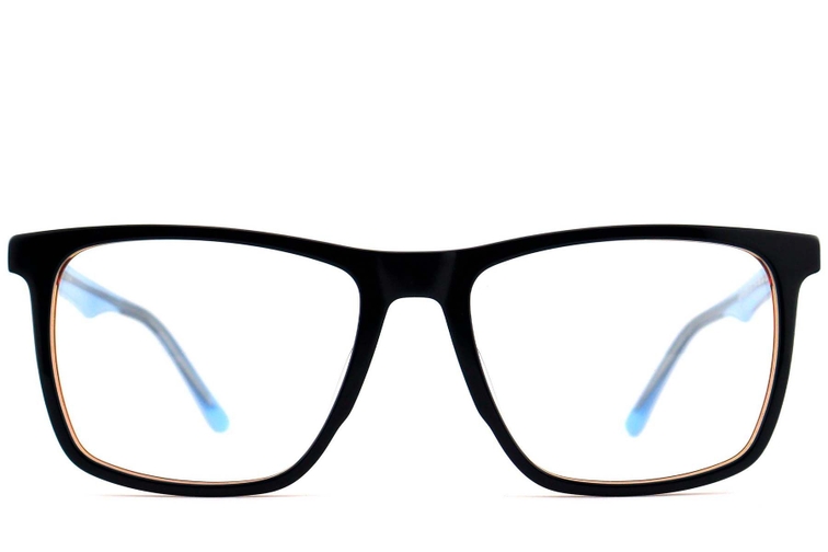 Rectangular Black Acetate Glasses #BS2012-0731