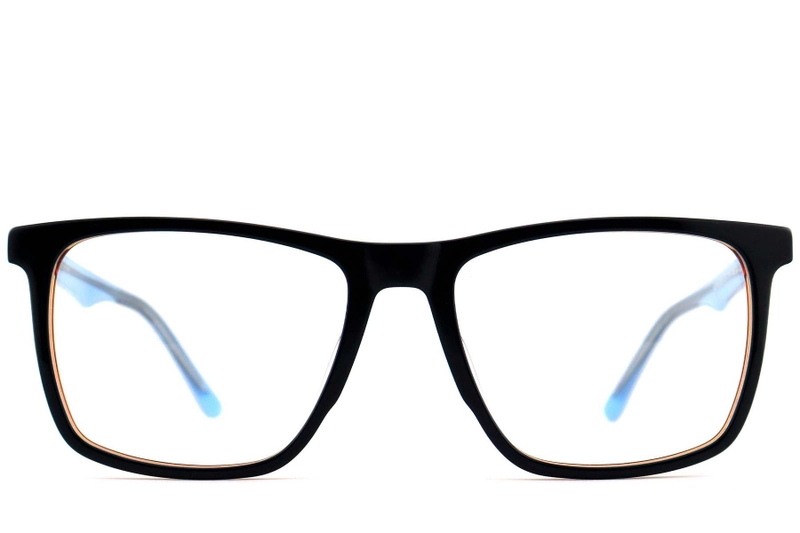 Rectangular Black Acetate Glasses #BS2012-0731