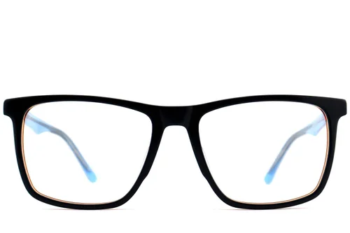 Lunettes rectangulaires en acétate noir #BS2012-0731