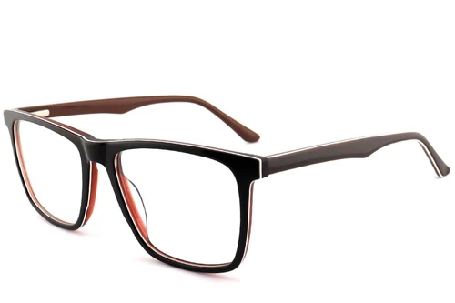 Rectangular Black Acetate Glasses #BS2012-0732