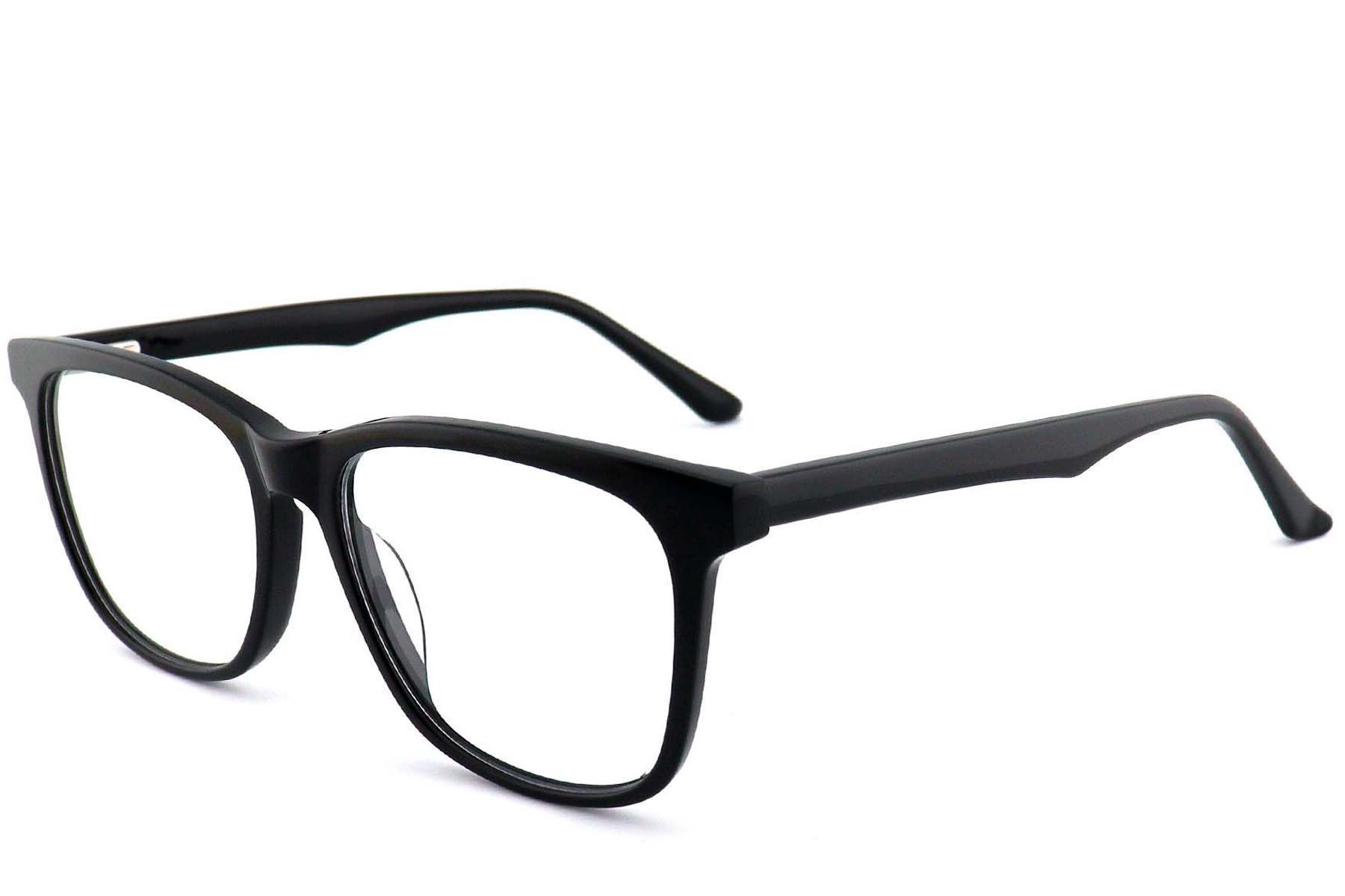 Rectangular Black Acetate Glasses #BS2012-0733