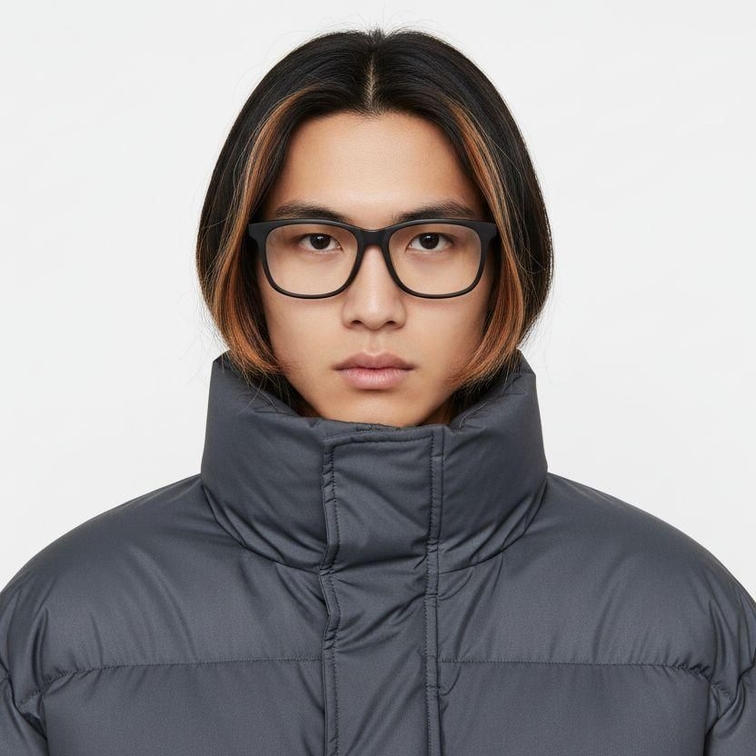 Rectangular Black Acetate Glasses #BS2012-0733