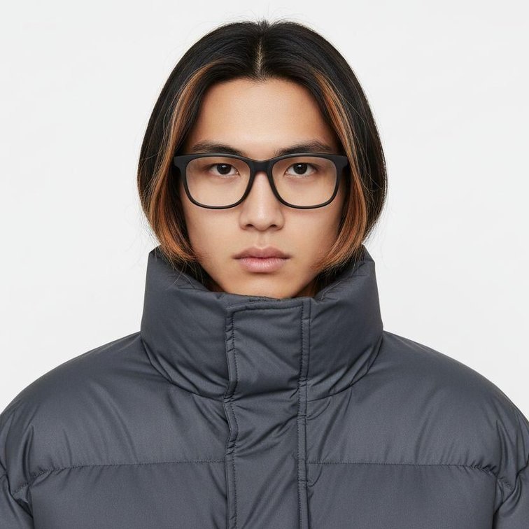 Gafas rectangulares de acetato negro #BS2012-0733