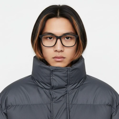 Rectangular Black Acetate Glasses #BS2012-0733