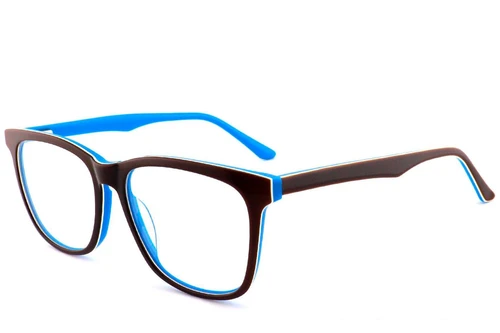 Rectangular Brown Acetate Glasses #BS2012-0735