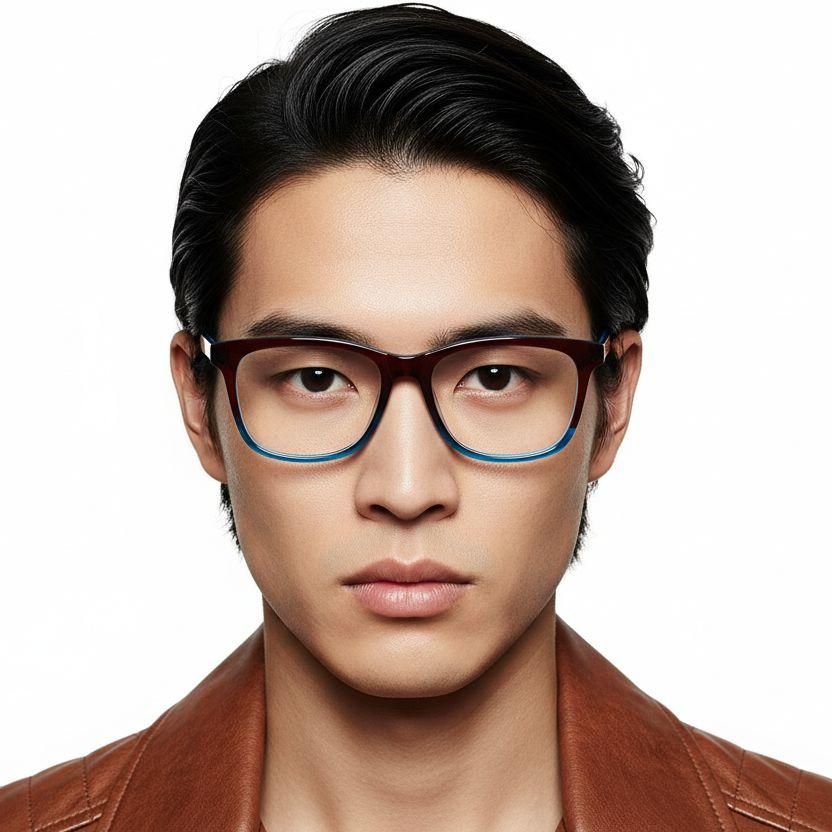 Rectangular Red Acetate Glasses #BS2012-0736