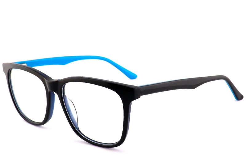 Rechteckige schwarze Acetatbrille #BS2012-0737