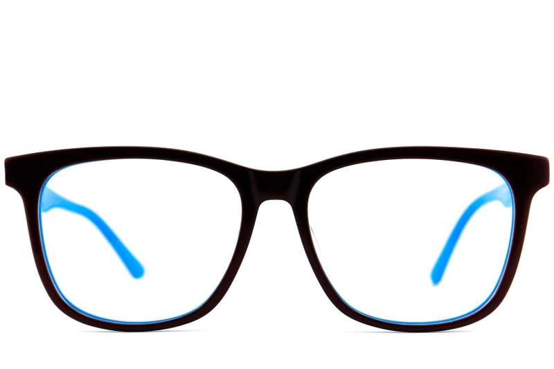 Rechteckige schwarze Acetatbrille #BS2012-0737